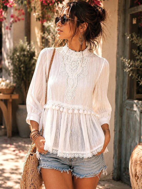 Anthropologie Tops - Anthropologie White Peasant Blouse